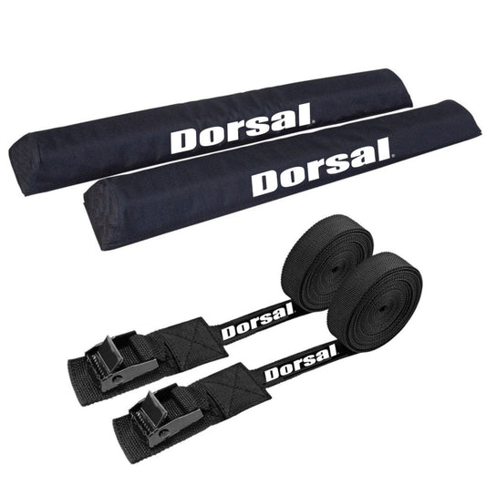 DORSAL Aero Roof Rack Pads with 15 ft Surf Straps - Pack of 4 for Car Surfboard Kayak SUP Long-0